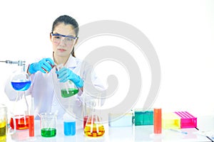 Asian female medical technologist working in laboratory photo