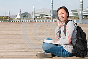 Asian female student