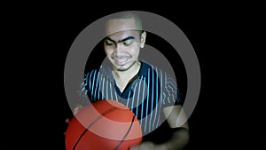 Asian Filipino Man With Basketball Isolated