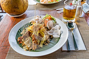Asian food in a Bali restaurant