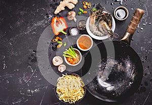 Asian food cooking concept