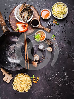 Asian food cooking concept