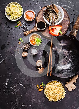 Asian food cooking concept