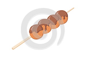 Asian Food Dango on a Wooden Stick