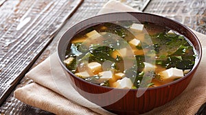 Asian food Soybean Paste Stew, miso soup . Generative Ai photo