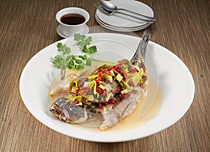 Asian food steam fish