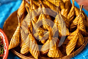 Asian Food. Thai Ketupat Daun Palas ( Rice Dumpling ). Thailand