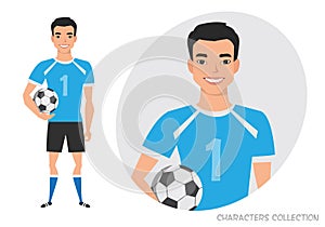Asian Football character. Soccer player