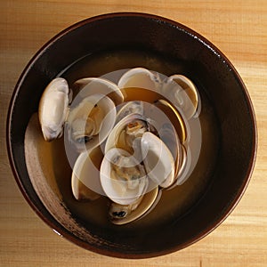 Asian fresh clams broth