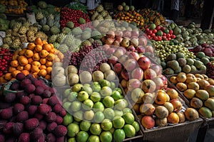 Asian fruit market vegetables. Generate Ai