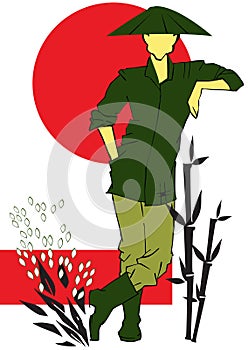 Asian Gardener Agriculturist, Cartoon