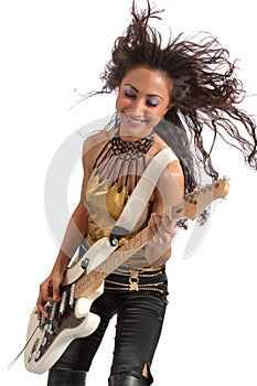 Asian girl guitarist