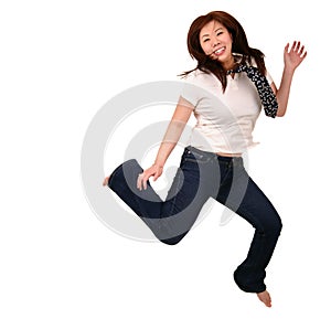 Asian Girl Jumping