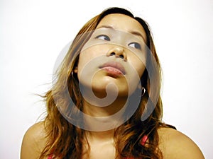 Asian Girl Looking Sideways photo