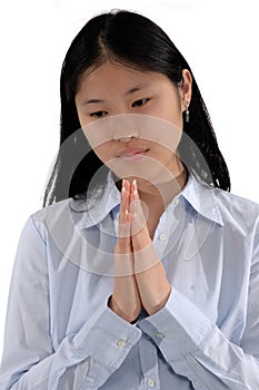 Asian Girl Praying
