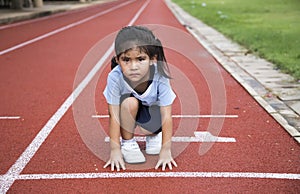 Asian girl runng outdoor game