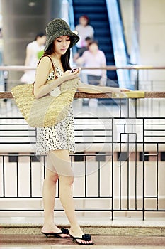 Asian girl in shopping mall
