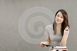 Asian Girl Studying