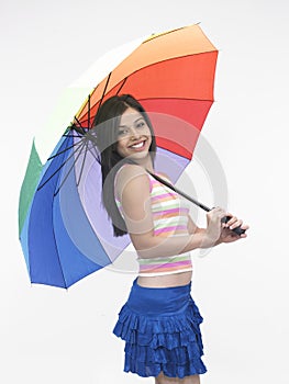 Asian girl with an umbrella