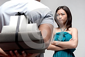 Asian Girl Upset with Boy