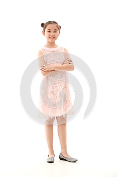 Asian girl on white background