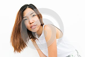 Asian girl with white background