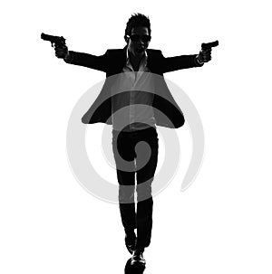 Asian gunman killer silhouette