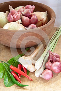 Asian hot and spicy food ingredient with onions