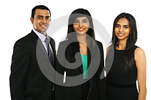 Asian Indian businessmen and businesswoman in group