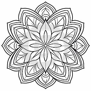 Asian-inspired Flower Design For Coloring Books