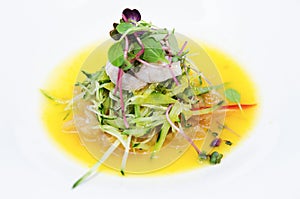 Asian korean fusion fresh prawn salad