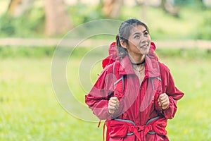 Asian lady backpacker