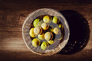 Asian Lemon in a wicker basket.