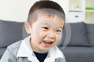 Asian little boy laugh