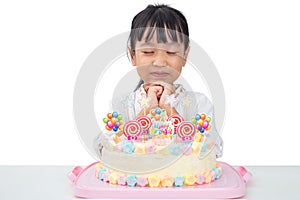 Asian Little Chinese girl celebrating birthday