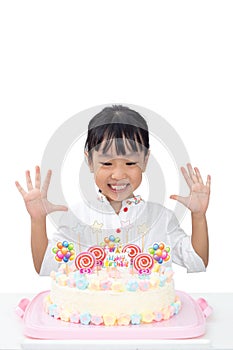 Asian Little Chinese girl celebrating birthday