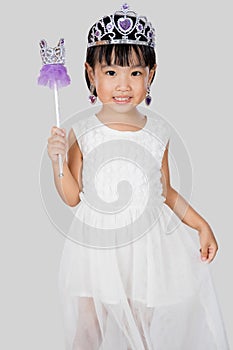 Asian Little Chinese Girl in Princess Costume