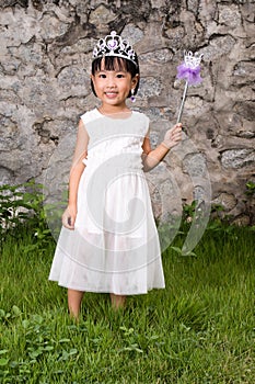 Asian Little Chinese Girl in Princess Costume