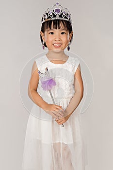 Asian Little Chinese Girl in Princess Costume