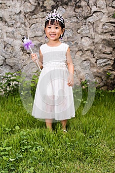 Asian Little Chinese Girl in Princess Costume