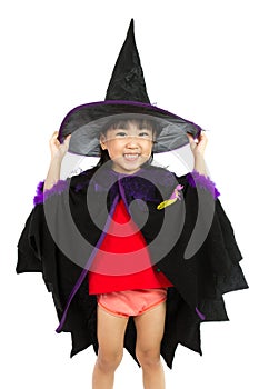 Asian Little Chinese Girl Wearing Halloween Costume