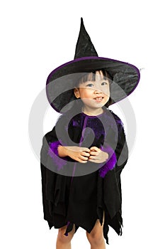 Asian Little Chinese Girl Wearing Halloween Costume