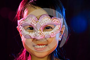 Asian Little Chinese Girl Wearing Mask