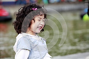 Asian little girl's laughing