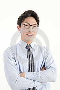 Asian male student with glasses