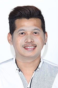 Asian man before applying make up hair style. no retouch, fresh