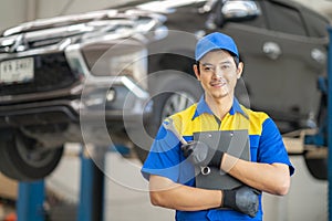 Asian man in car service