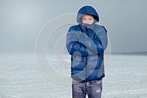 Asian Man in Down Padded Coat