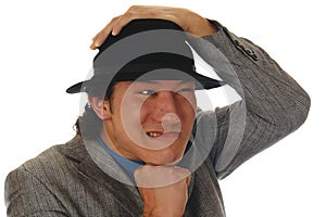 Asian man in a hat