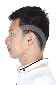 Asian Man before make up hair style. no retouch, fresh face